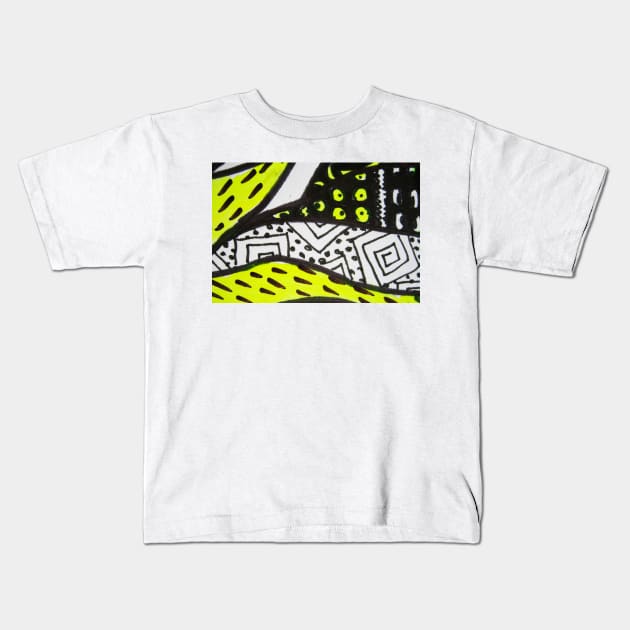 Abstract Fluoro 11 Kids T-Shirt by Heatherian